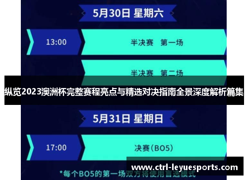 纵览2023澳洲杯完整赛程亮点与精选对决指南全景深度解析篇集
